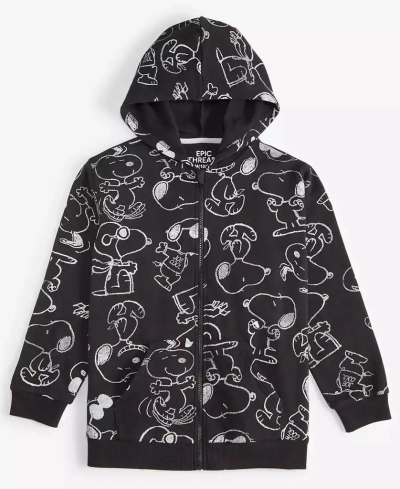 Stylish Snoopy Zip-Up Hoodie for Boys - Image 4